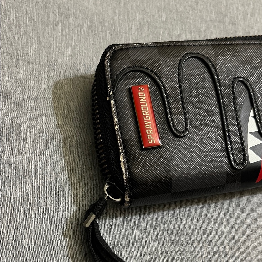 Sprayground Black Wallet with Red & White Shark Bite Graphic - Picture 5 of 8